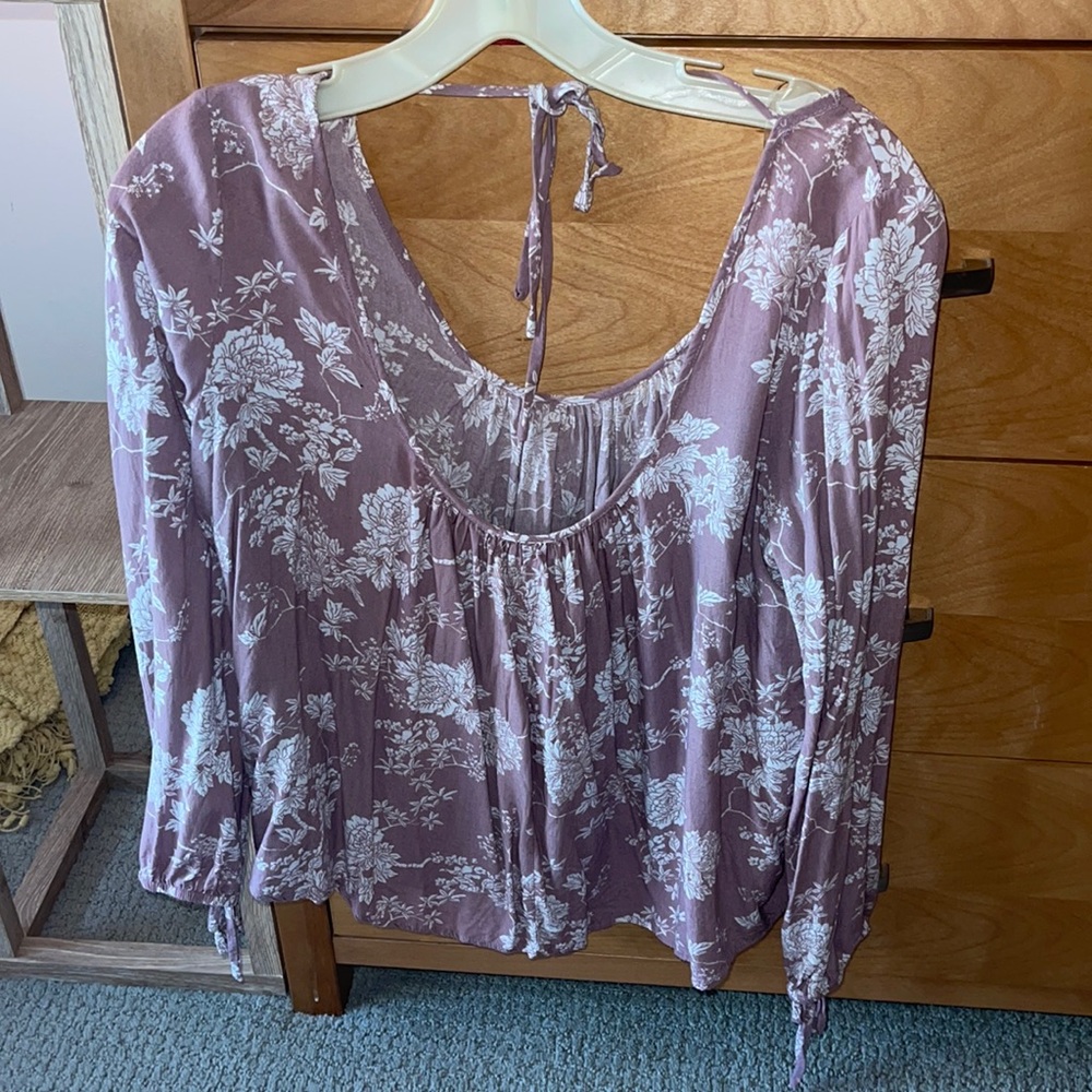 Light purple top.